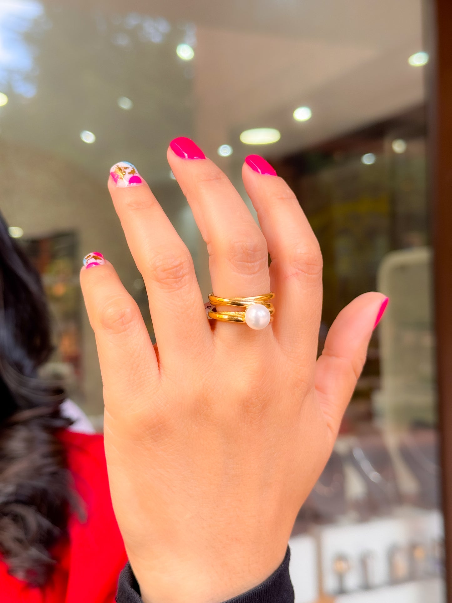 Anillo perla blanca