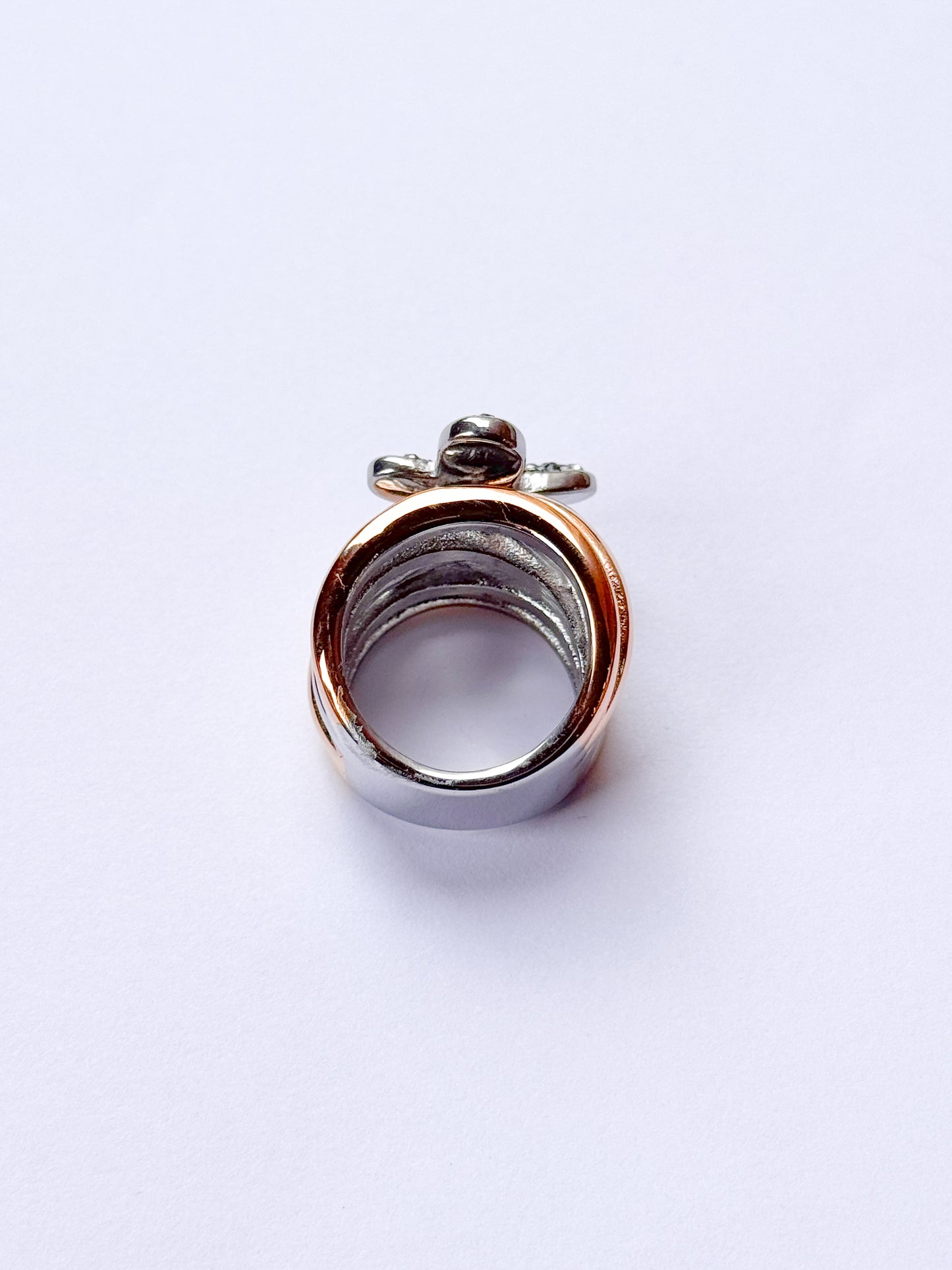 Anillo mariposa dos oros