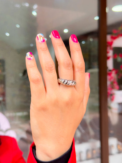 Anillo trenza de acero