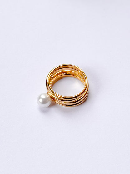 Anillo perla blanca