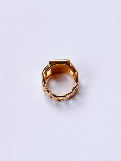 Anillo enredadora cuadrado en nácar