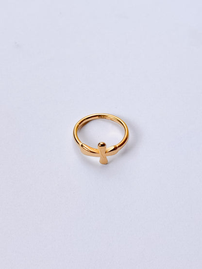 Anillo cruz dorada