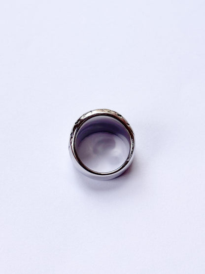 Anillo orbitas plateadas