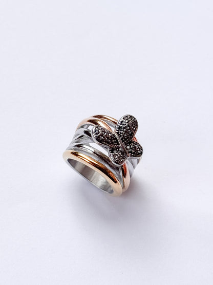 Anillo mariposa dos oros