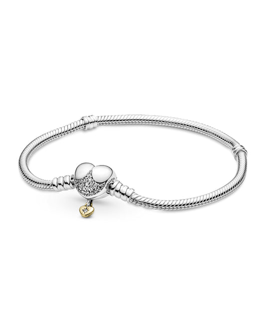 Pulsera con broche corazón colgante